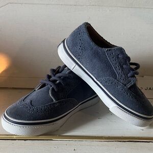 Janie and Jack Blue Suede Sneakers with Lace-Up Design